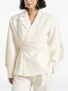 Manière De Voir Twist-sleeve Belted Blazer