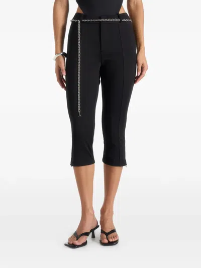 Manière De Voir Una Chain-belt Capri Trousers In Black