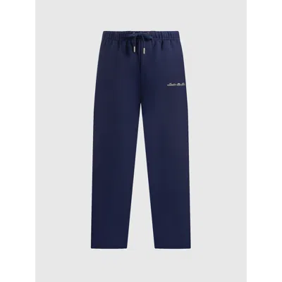 Manière De Voir Unisex Signature Wide Leg Sweatpants In Blue