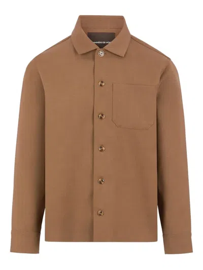 Manière De Voir Valentin Button Tailored Overshirt In Brown