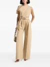 Manière De Voir Valerie One-shoulder Wide-leg Jumpsuit In Neutral