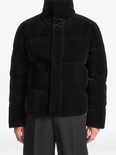 Manière De Voir Velvet Puffer Padded In Black