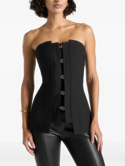 Manière De Voir Viviane Clasp-detail Bandeau Top In Black