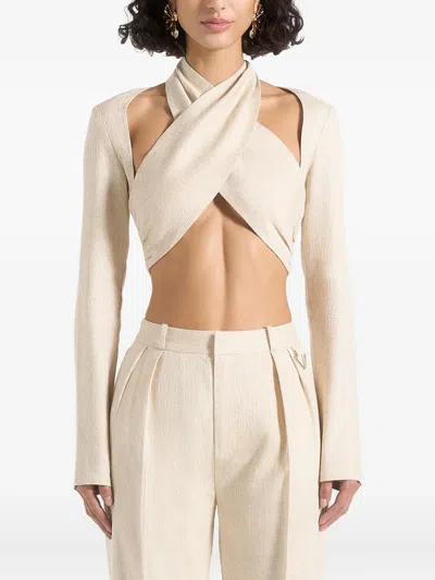 Manière De Voir Wendy Crossover-bolero Top In Neutral
