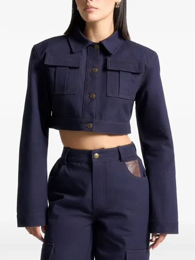 Manière De Voir Wide-shoulder Jacket In Blue