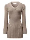 Manière De Voir Wide-shoulder Knitted Mini Dress In Multi