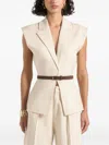 Manière De Voir Wide-shoulder Waistcoat In Neutral