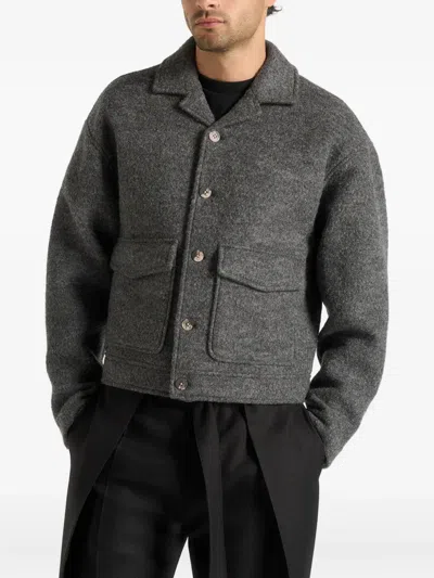 Manière De Voir Wool-blend Jacket In Gray