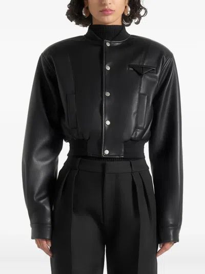 Manière De Voir Zina Pocket Bomber Jacket In Black