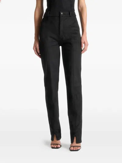 Manière De Voir Zipped-cuffs Trousers In Black