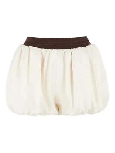 Manière De Voir Zoe Gathered Bubble Shorts In Neutral