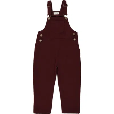 Maniere Babies' Manière Denim Overalls In Brown