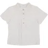 Maniere Manière Dotted Mock Neck Henley In Neutral