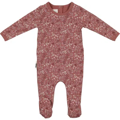 Maniere Babies' Manière Elegant Floral Cotton Blend Footie In Multi
