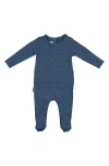 Maniere Kids' Manière Elegant Leaves Footie In Blue