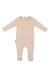 Maniere Kids' Manière Elegant Leaves Footie In Pink