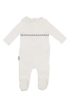 Maniere Manière Embroidered Yoke Footie In White