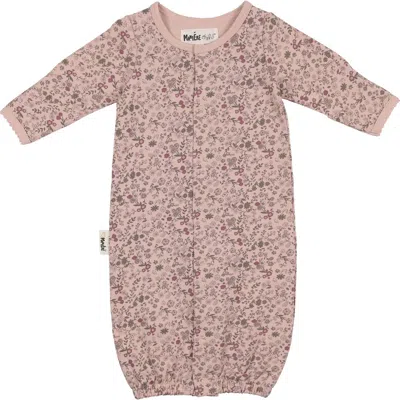 Maniere Babies' Manière Floral Cotton Blend Sleep Sack In Pink