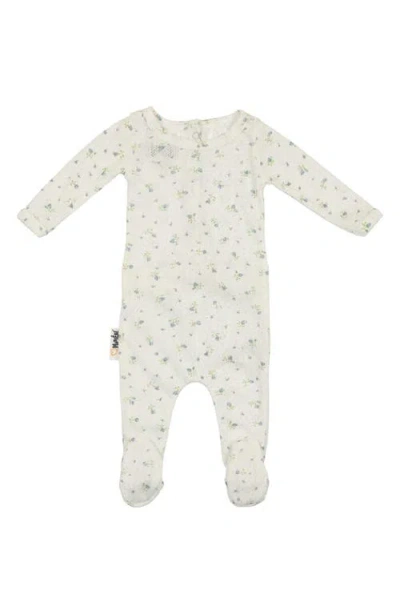 Maniere Babies' Manière Floral Pointelle Footie In Neutral