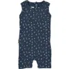 Maniere Floral Print Cotton Knit Romper In Blue