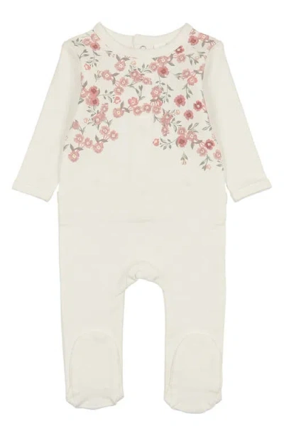 Maniere Babies' Manière Floral Print Footie In White