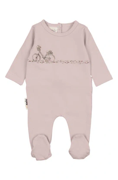 Maniere Babies' Flower Bike Footie In Mauve