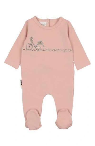 Maniere Babies' Flower Bike Footie In Salmon