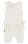 Maniere Manière Frilled Ruffle Waist Romper In White