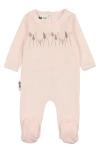Maniere Manière Garden Embroidered Footie In Pink