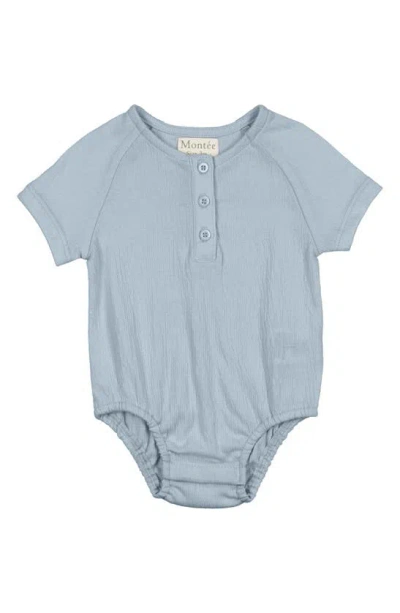 Maniere Babies' Gauze Bodysuit In Sky Blue