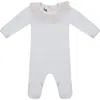 Maniere Babies' Manière Glitter Mesh Ruffle Footie In Gray