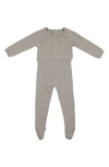 Maniere Heather Flecked Cotton Footie In Gray
