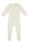 Maniere Babies' Honeycomb Cotton Footie In Ivory