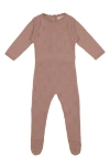 Maniere Babies' Honeycomb Scallop Footie In Salmon
