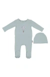 Maniere Manière Hot Air Balloon Footie & Hat Set In Blue