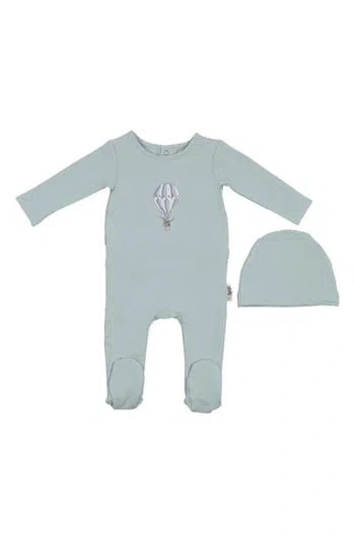 Maniere Babies' Manière Hot Air Balloon Footie & Hat Set In Blue