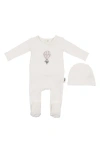 Maniere Manière Hot Air Balloon Footie & Hat Set In White