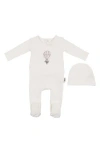 Maniere Manière Hot Air Balloon Footie & Hat Set In White