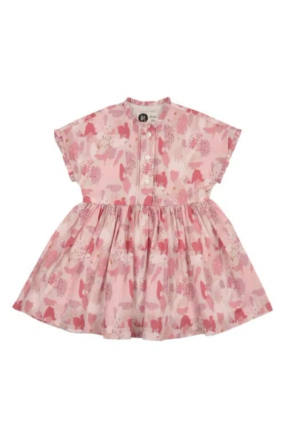 Maniere Babies' Manière Kids' Artistry Ruffle Trim Dress In Pink