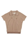 Maniere Manière Beach Terry Polo & Shorts Set In Brown