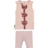 Maniere Manière Kids' Bow Tank & Bike Shorts Set In Pink