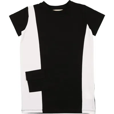 Maniere Babies' Manière Kids' Colorblock Cotton Blend T-shirt In Black