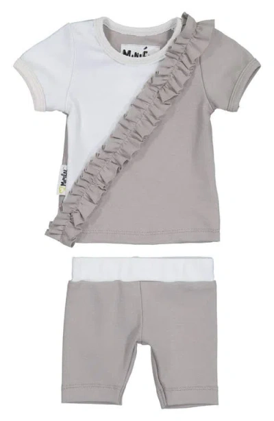 Maniere Babies' Manière Kids' Colorblock Ruffle Top & Shorts Set In Multi