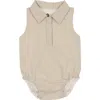 Maniere Manière Kids' Cotton Blend Seersucker Romper In Nude