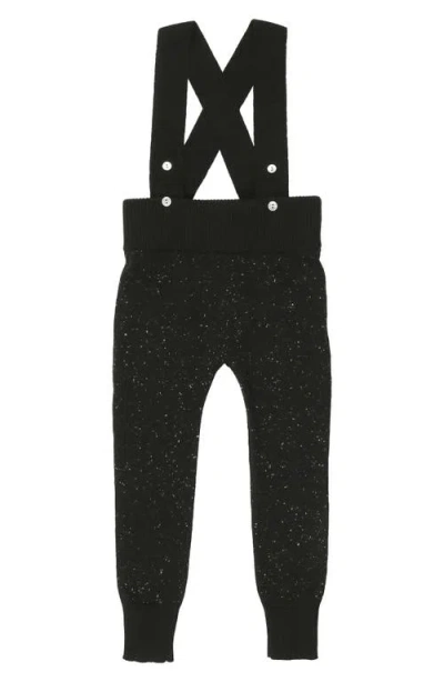 Maniere Babies' Manière Kids' Flecked Stretch Cotton Overalls In Black
