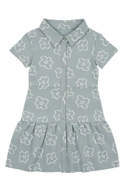 Maniere Babies' Manière Kids' Flower Short Sleeve Dress In Green