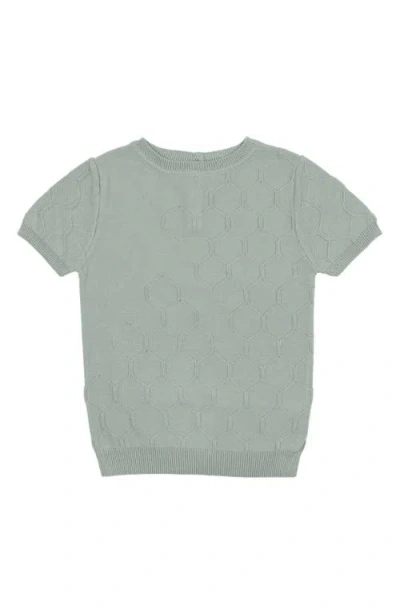 Maniere Babies' Manière Kids' Honeycomb Knit Cotton Top In Green