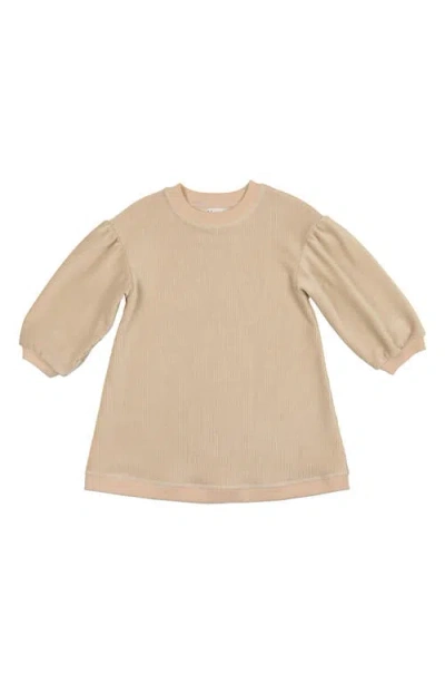 Maniere Babies' Manière Kids' Long Sleeve Corduroy Dress In Brown