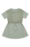 Maniere Babies' Manière Kids' Mesh Bodice Dress In Green