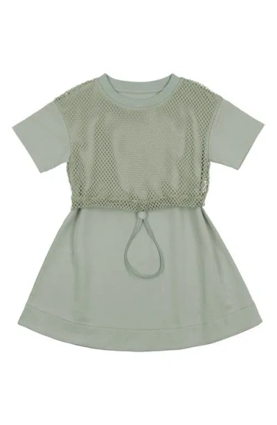 Maniere Babies' Manière Kids' Mesh Bodice Dress In Green